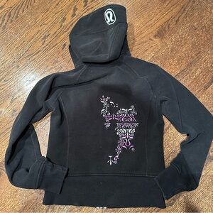 Lululemon Womens Scuba Hoodie Embroidered Owl Sweatshirt Sz 4 RARE